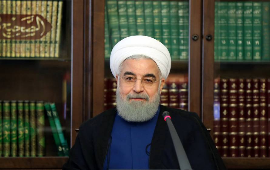 Iranian President Hassan Rouhani attends a meeting of the Social Council of Iran, in Tehran