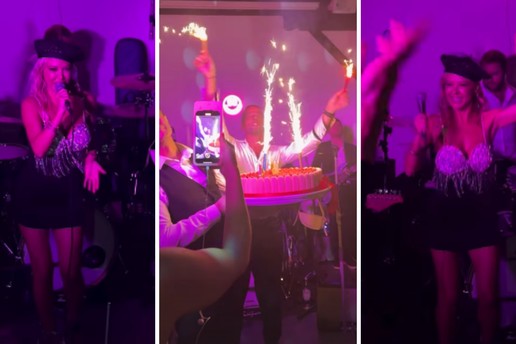 Nema fešte bez Maje Šuput! Slavlje je pretvorila u koncert, a Šime nije skidao kameru s nje