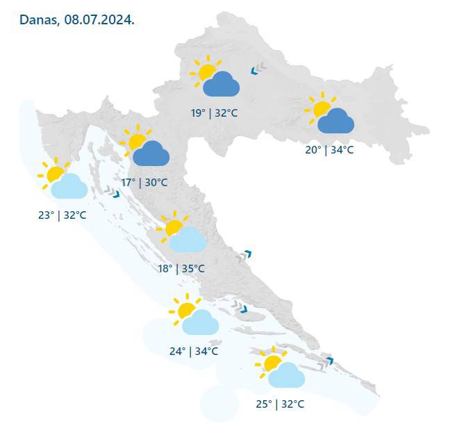 Prži li ga, prži! Sredinom tjedna vrhunac toplinskog vala  i +35°C!