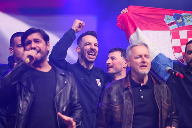 Zagreb: Marko Perković Thompson nastupio na svečanom dočeku hrvatske rukometne reprezentacije