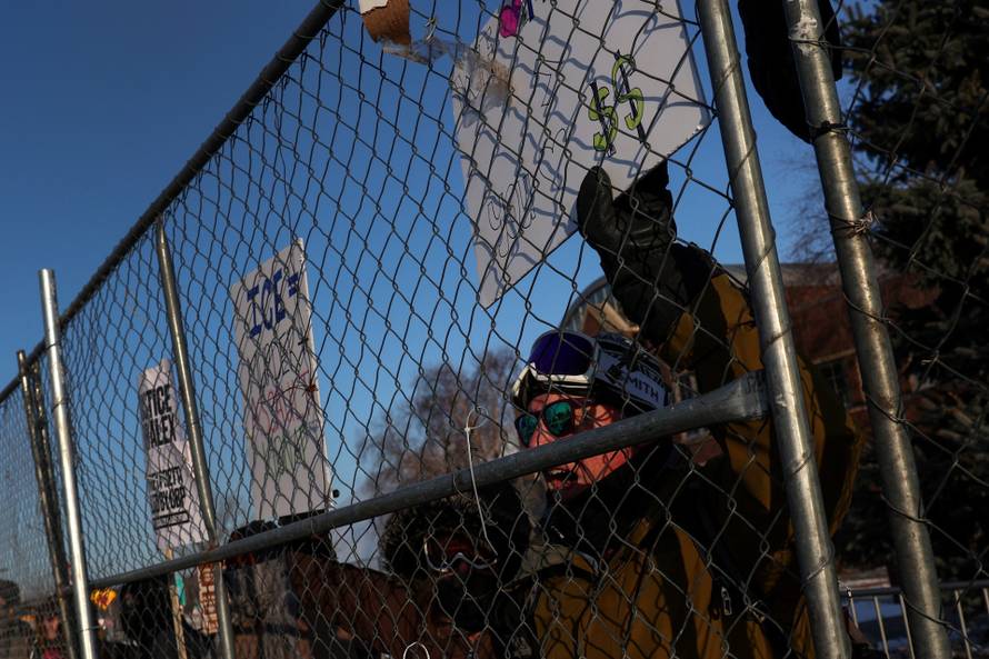 Protest after federal agents fatally shot a man while trying to detain him, in Minneapolis