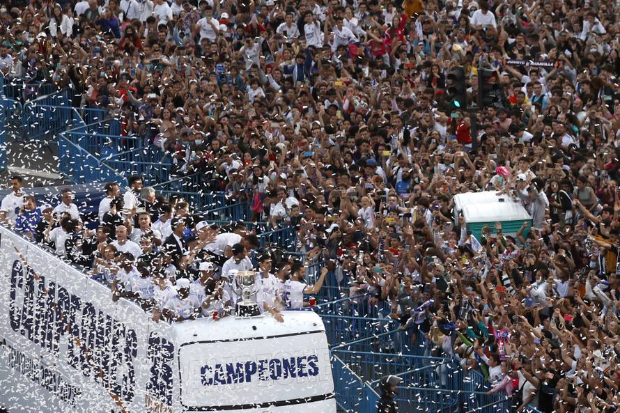 LaLiga - Real Madrid fans celebrate winning LaLiga