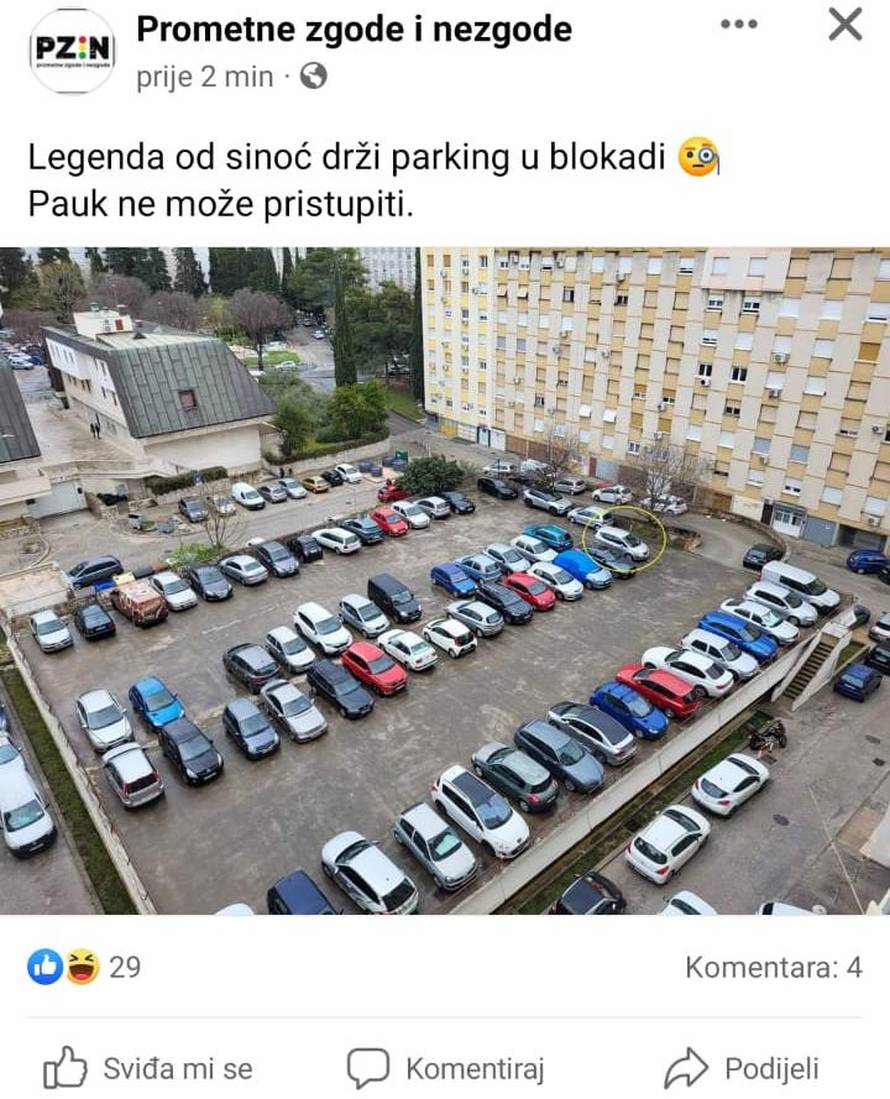 Nevjerojatne scene iz Splita: Majstor samo jednim potezom zablokirao 31 auto na parkingu