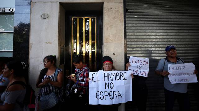 Social organization protests in demand of food, in Buenos Aires