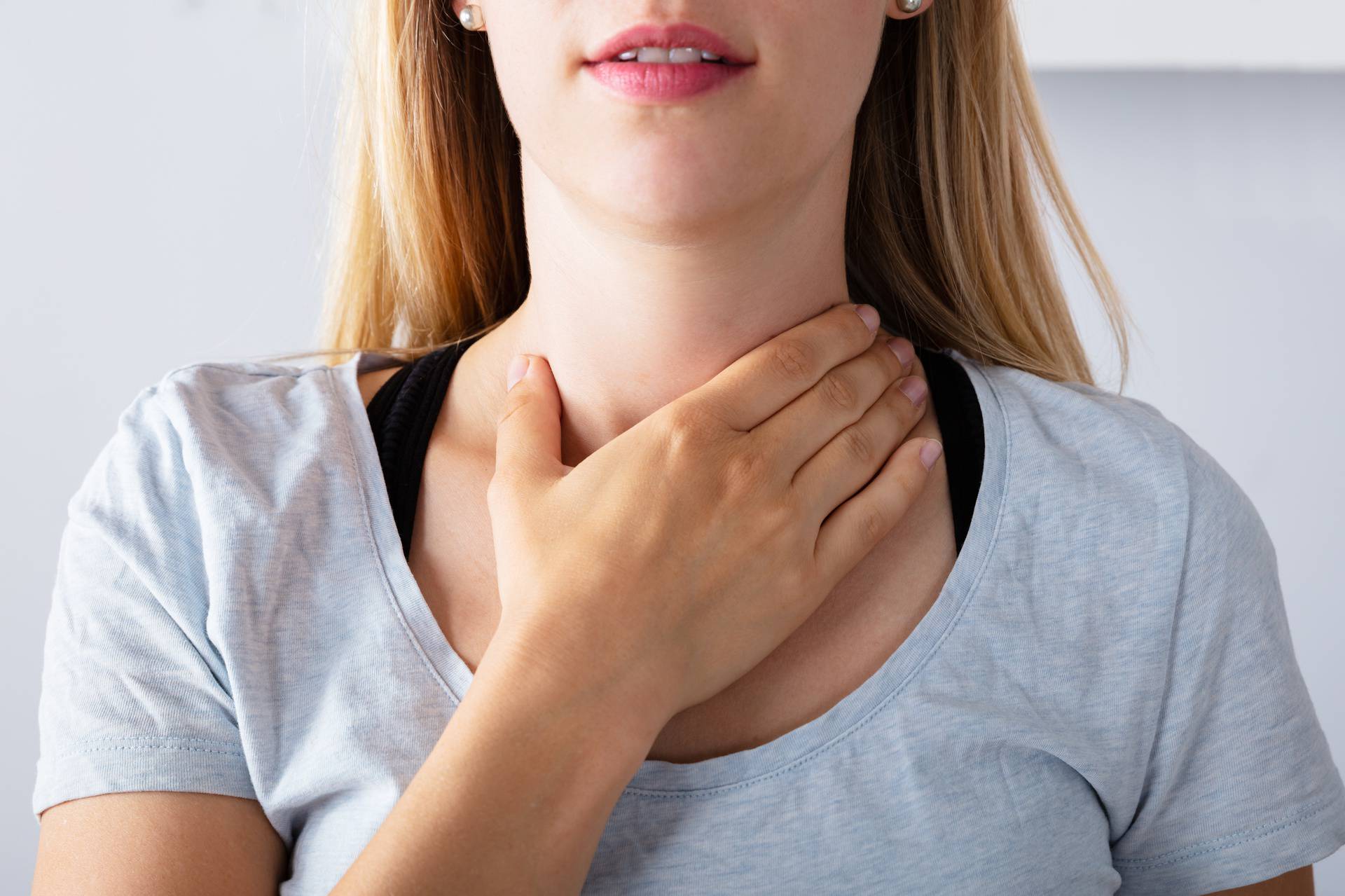 Woman Having Sore Throat