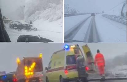 Snježna oluja stvorila probleme u prometu: Na A6 više nesreća, a na A1 izletio BMW s autoceste