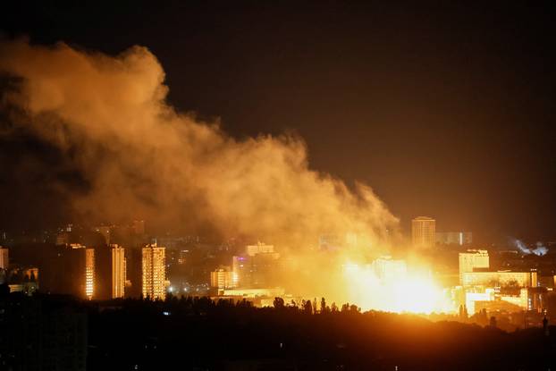 Russian drone and missile strike in Kyiv