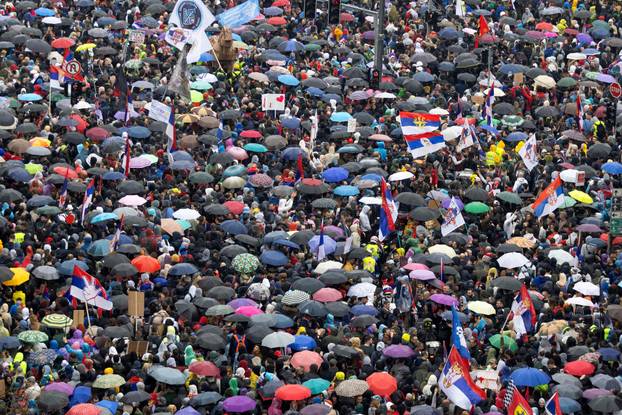 Protest over the fatal November 2024 Novi Sad railway station roof collapse, in Belgrade