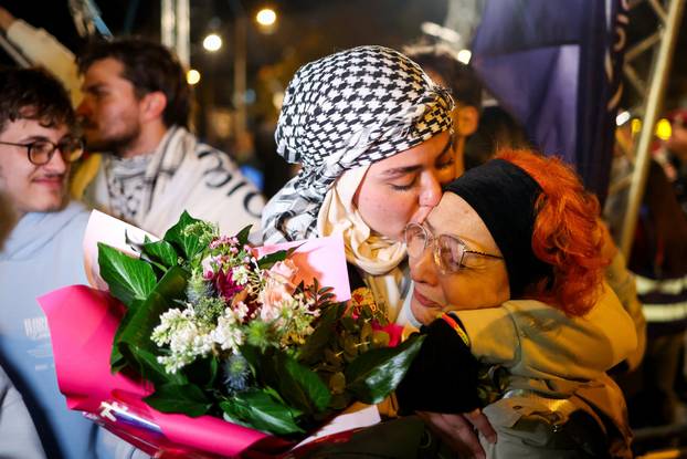 Demonstrators protest to mark the first anniversary of the fatal November 2024 Novi Sad railway station canopy collapse, in Novi Sad