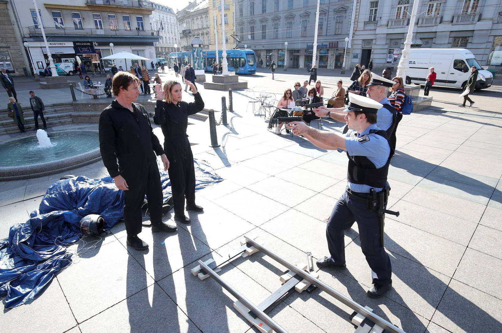 Zagreb: Snimanje serije "Medical police" globalnog streaming servisa Netflix na glavnom Trgu