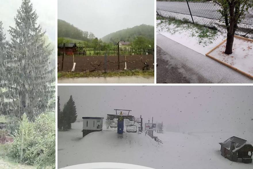 Nevrijeme u Hrvatskoj: Jučer je bilo gotovo 30 stupnjeva, a danas pada snijeg