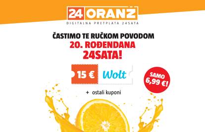 Častimo te ručkom povodom 20. rođendana 24sata: Aktiviraj Oranž i dobivaš 15 € Wolt kupon