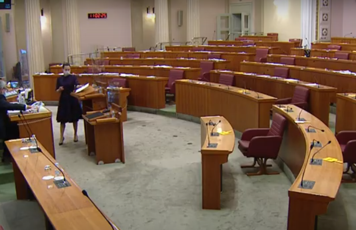 Selak Raspudić i Štromar pričali klupama u kojima nikog nema: 'Uvažena prazna sabornice...'
