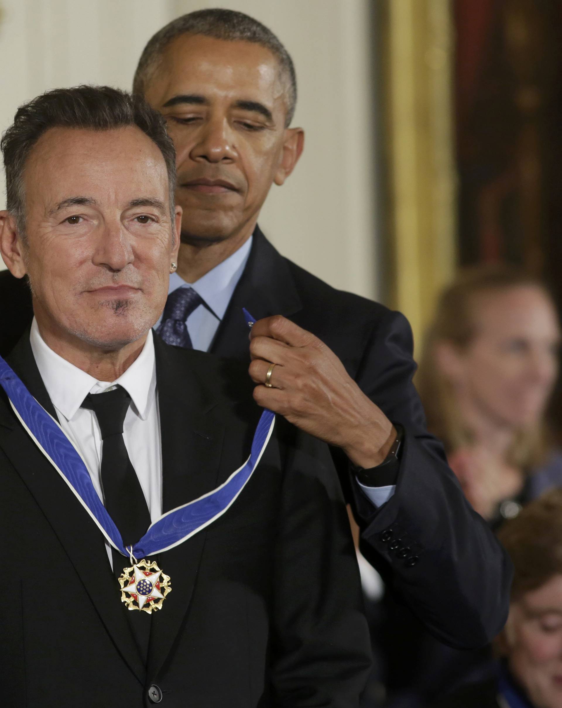 U.S. President Obama presents the Presidential Medal of Freedom to musician Springsteen during ceremony at the White House in Washington