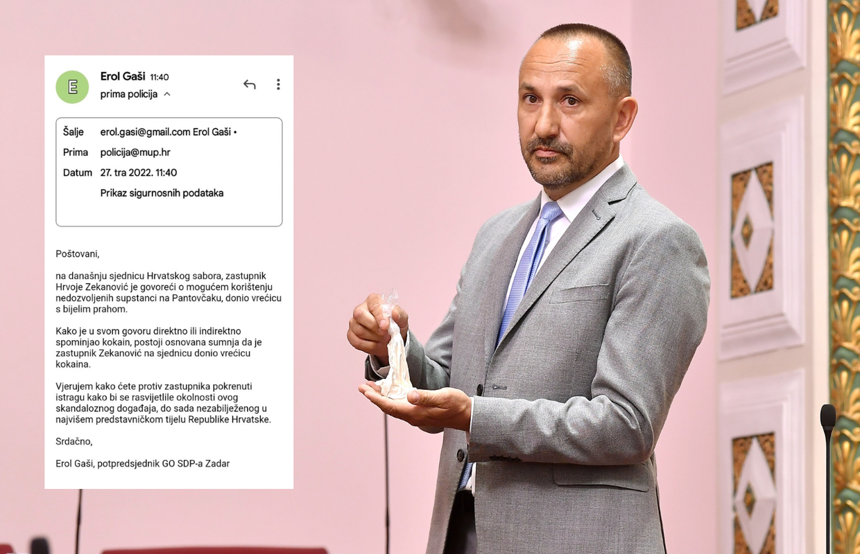 Zadarski gradski zastupnik zbog vrećice s bijelim prahom prijavio Zekanovića policiji