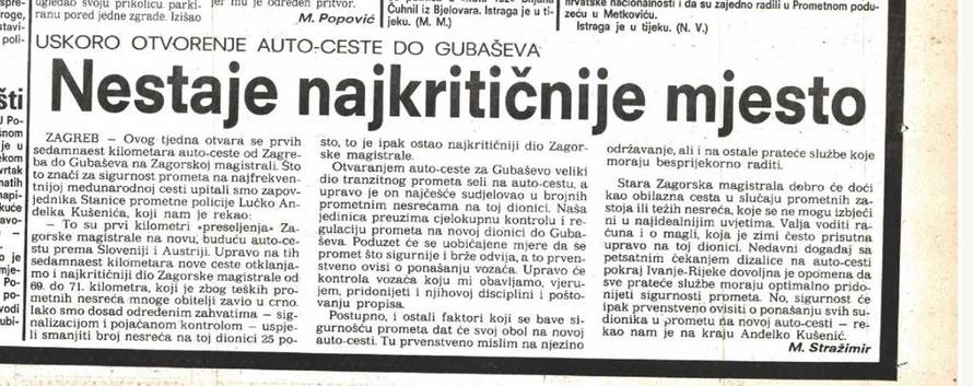 Najprije se govorilo da je ta cesta najljepša u zemlji, a ubrzo se tu ginulo svaki drugi dan!