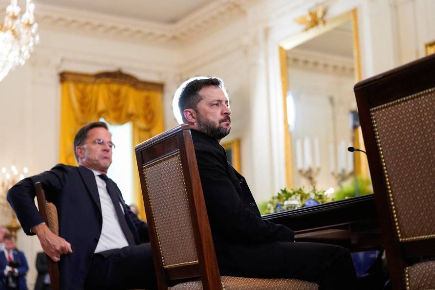 U.S. President Trump meets with Ukrainian President Zelenskiy and European leaders, in Washington, D.C.