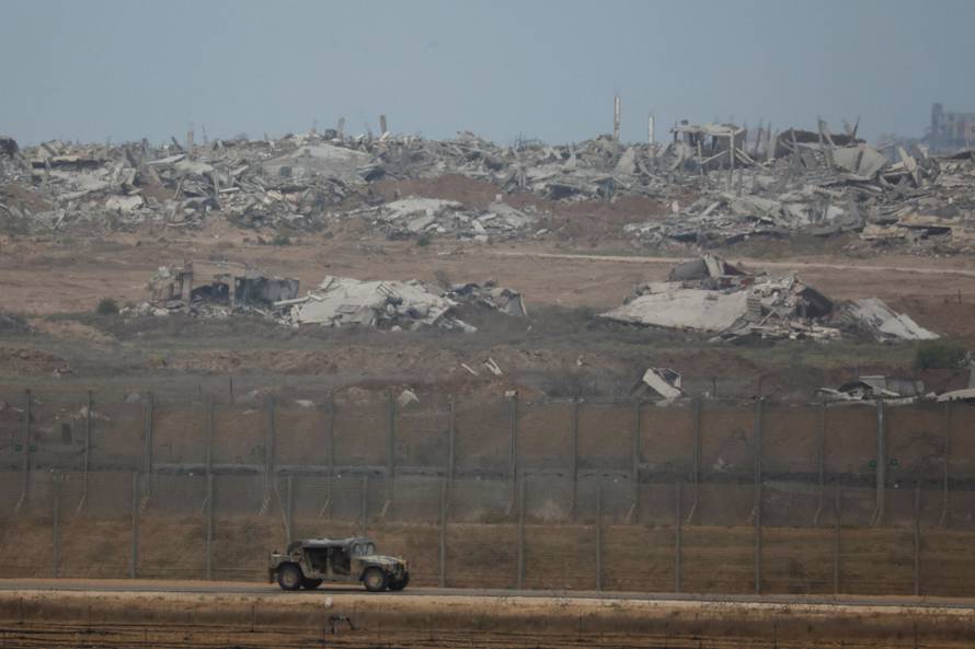 Israel-Gaza border after U.S. President Donald Trump announced that Israel and Hamas agreed on the first phase of a Gaza ceasefire