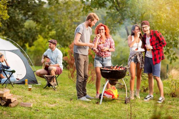 Guys,And,Lassies,Feed,Each,Other,With,Skewers,In,Outing