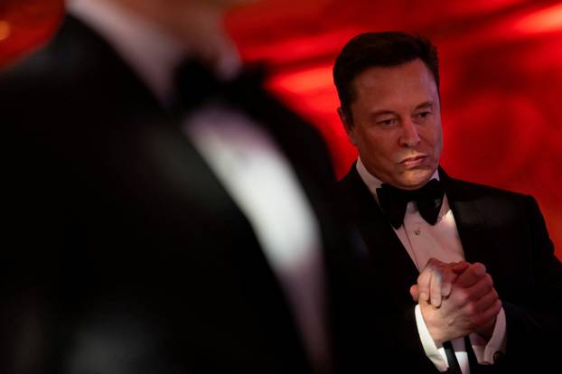 Elon Musk attends the America First Policy Institute (AFPI) gala at Mar-A-Lago in Palm Beach, Florida