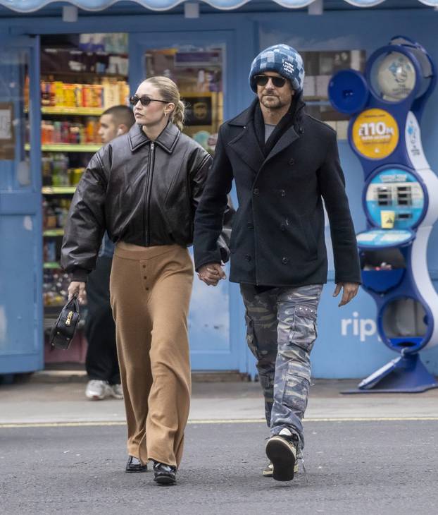 Excl - Gigi Hadid & Bradley Cooper PDA in London