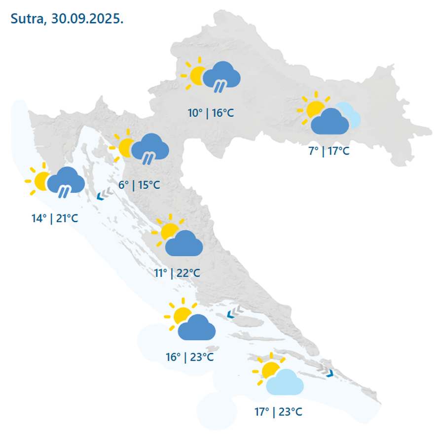 Cijela obala pod meteoalarmom zbog jakih udara bure: Past će kiša, a padaju i temperature...