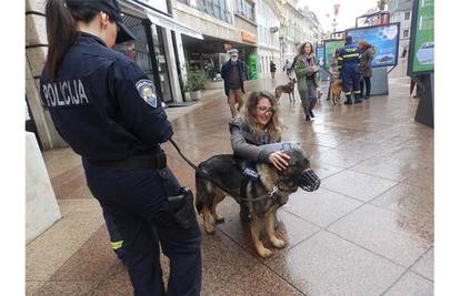 Policijski psi As i Kastro na izložbi fotografija „Šapice na zadatku“ u centru grada Rijeke