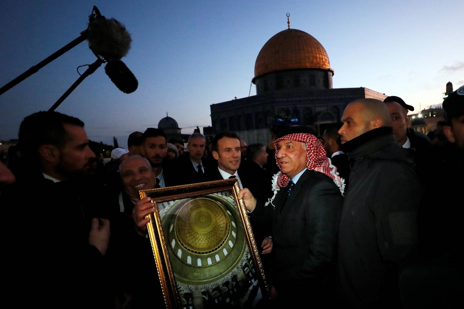 French President Emmanuel Macron visits al-Aqsa Mosque in Jerusalem's Old City