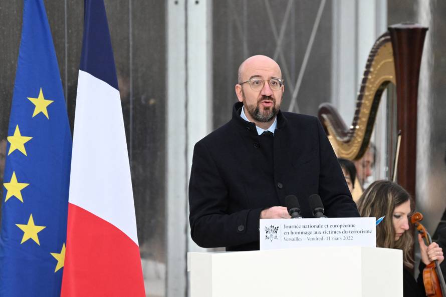 Macron chairs ceremony to honour victims of terror attacks in Europe, in Versailles