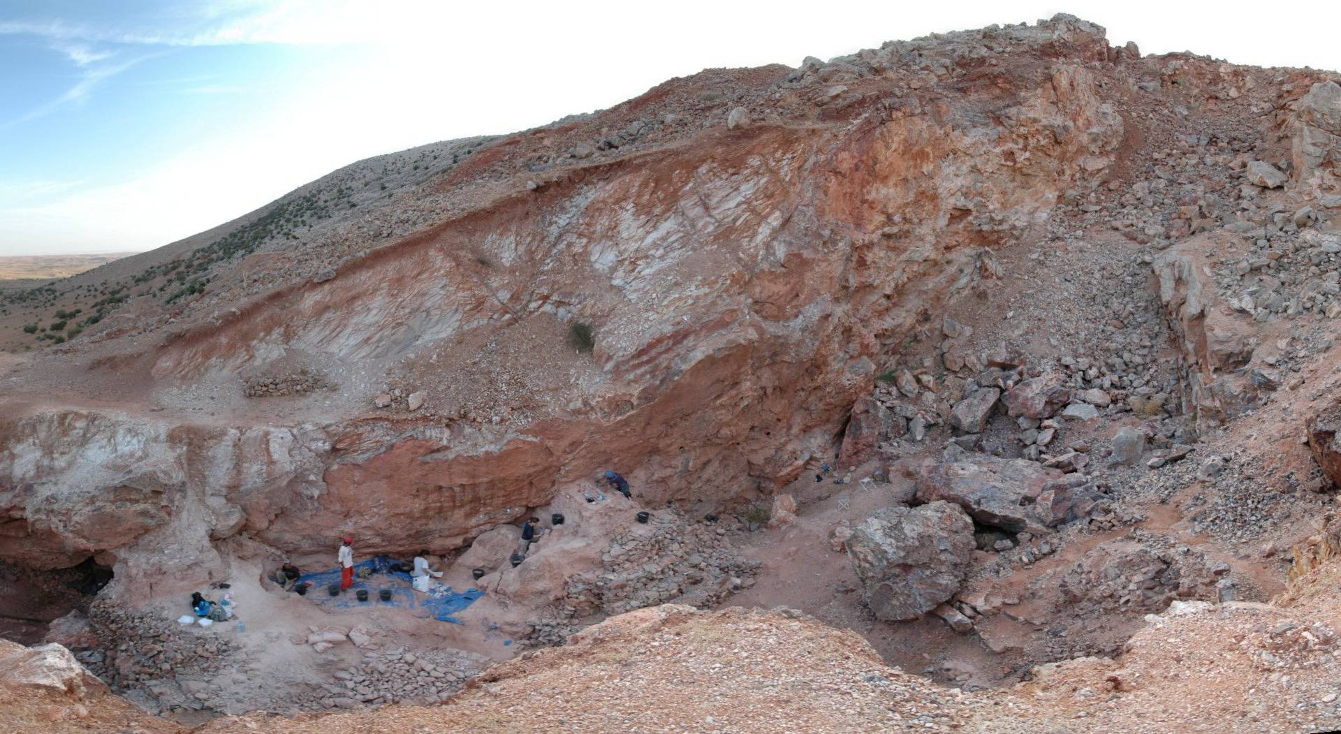 The view looking south of the Jebel Irhoud site in Morocco is shown in this handout photo