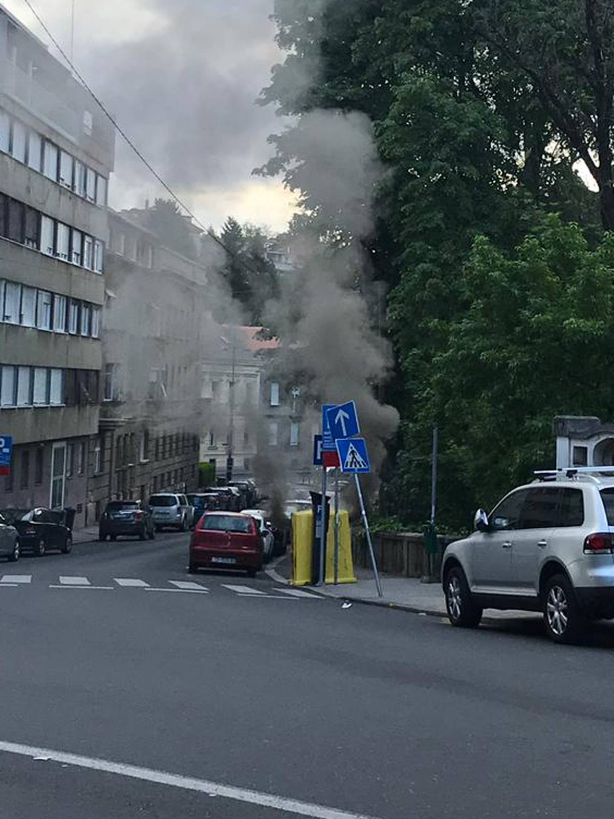 U požaru kontejnera zapalio se i aparat za naplatu parkinga...