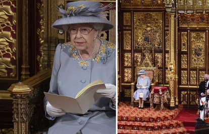 Kraljica Elizabeta II. sama na prvoj ceremoniji, tron princa Philipa zamijenili malim stolom