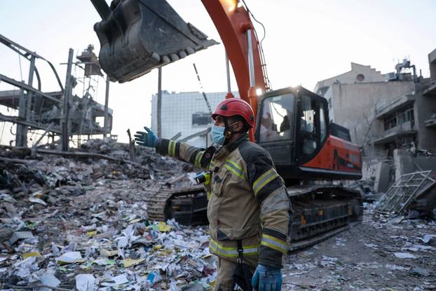 Aftermath of an Israeli and the U.S. strike on a police station in Tehran
