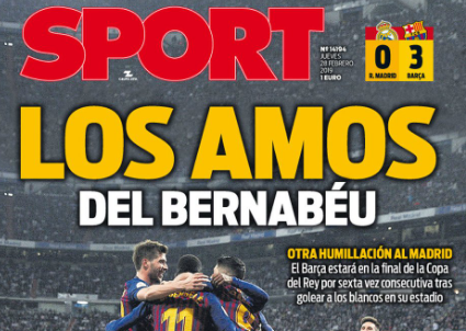 'Gazde Bernabeua'! Katalonski mediji s užitkom gaze po Realu