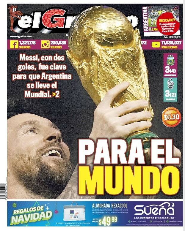 Pogledajte svjetske naslovnice: Nebeski Messi, najbolji ikada