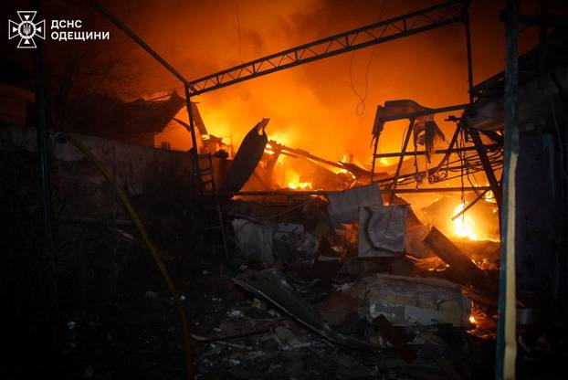 Aftermath of a Russian drone attack in Odesa