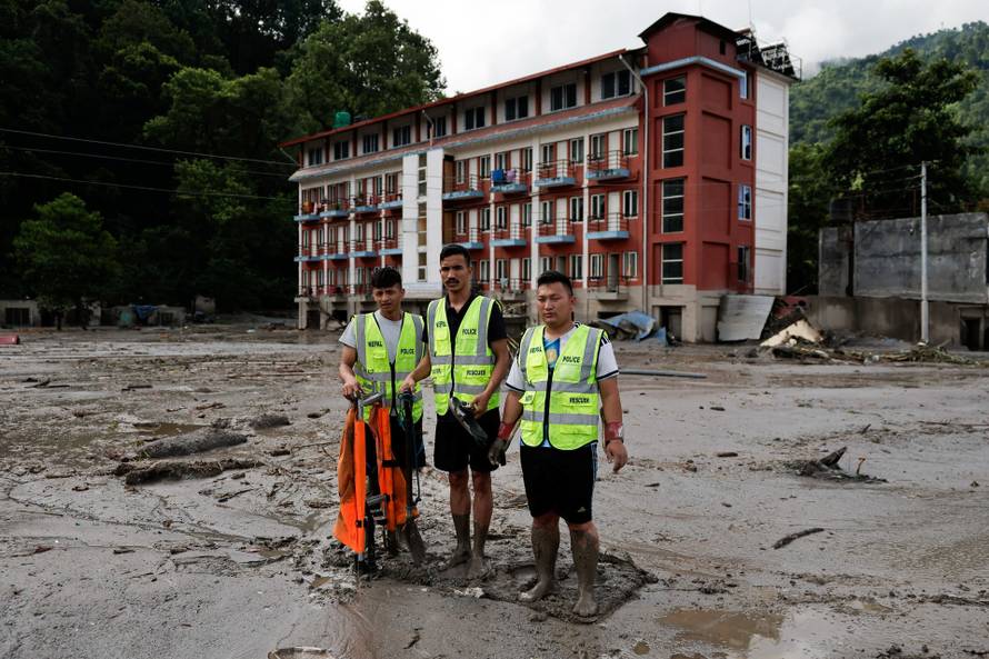 Aftermath of devastating floods in Trishuli