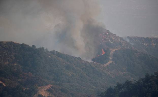 The Bobcat Fire burns near Mount Wilson Observatory in Los Angeles