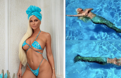 Jelena Karleuša glumi sirenu: Zaplivala u bazenu i jedva uspjela prekriti bujne grudi...