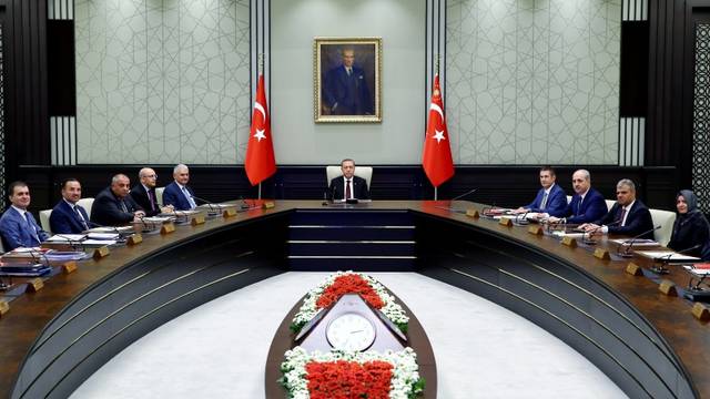 Turkish President Erdogan chairs a cabinet meeting in Ankara