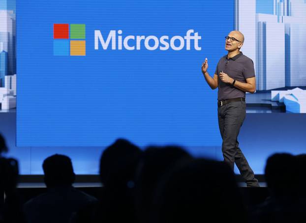 Microsoft CEO Satya Nadella delivers the keynote address during the Microsoft Build 2016 Developers Conference in San Francisco