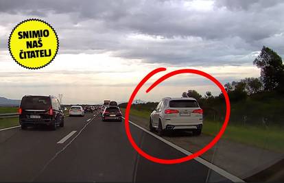Nevjerojatna snimka: Svi voze u koloni prema Zagrebu, a krkan u BMW-u 'piči' po zaustavnoj!