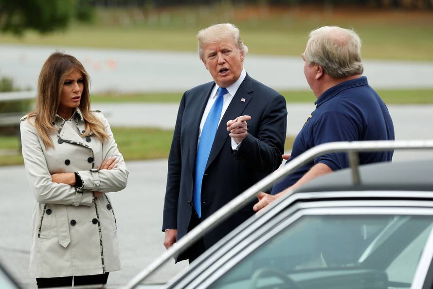 President Donald Trump and First Lady Melania Trump tour the Secret Service training facility in Beltsville