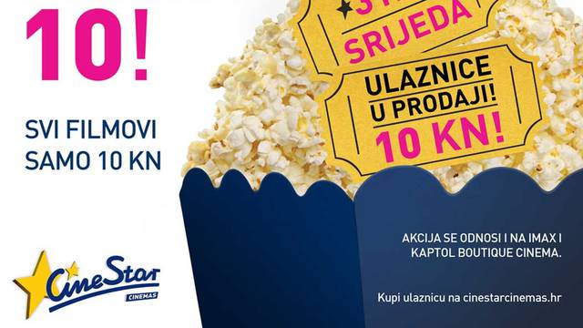 Sljedeća srijeda je dan za kino: Filmovi u CineStaru za  10 kuna