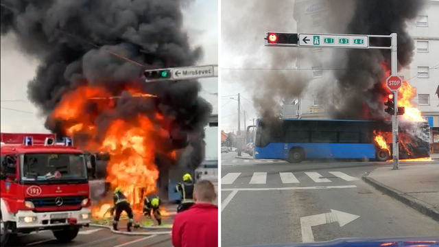 ZET-ov bus u plamenu: 'Svi su putnici uspjeli istrčati van...'