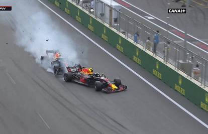 Veliki sudar dva Red Bulla, u kaotičnoj utrci slavio Hamilton!