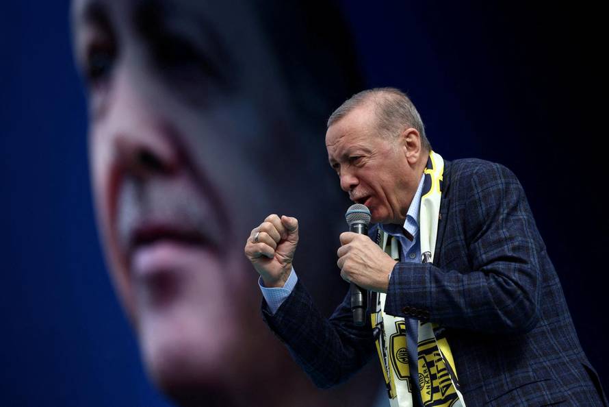 Turkish President Erdogan holds an election rally in Ankara