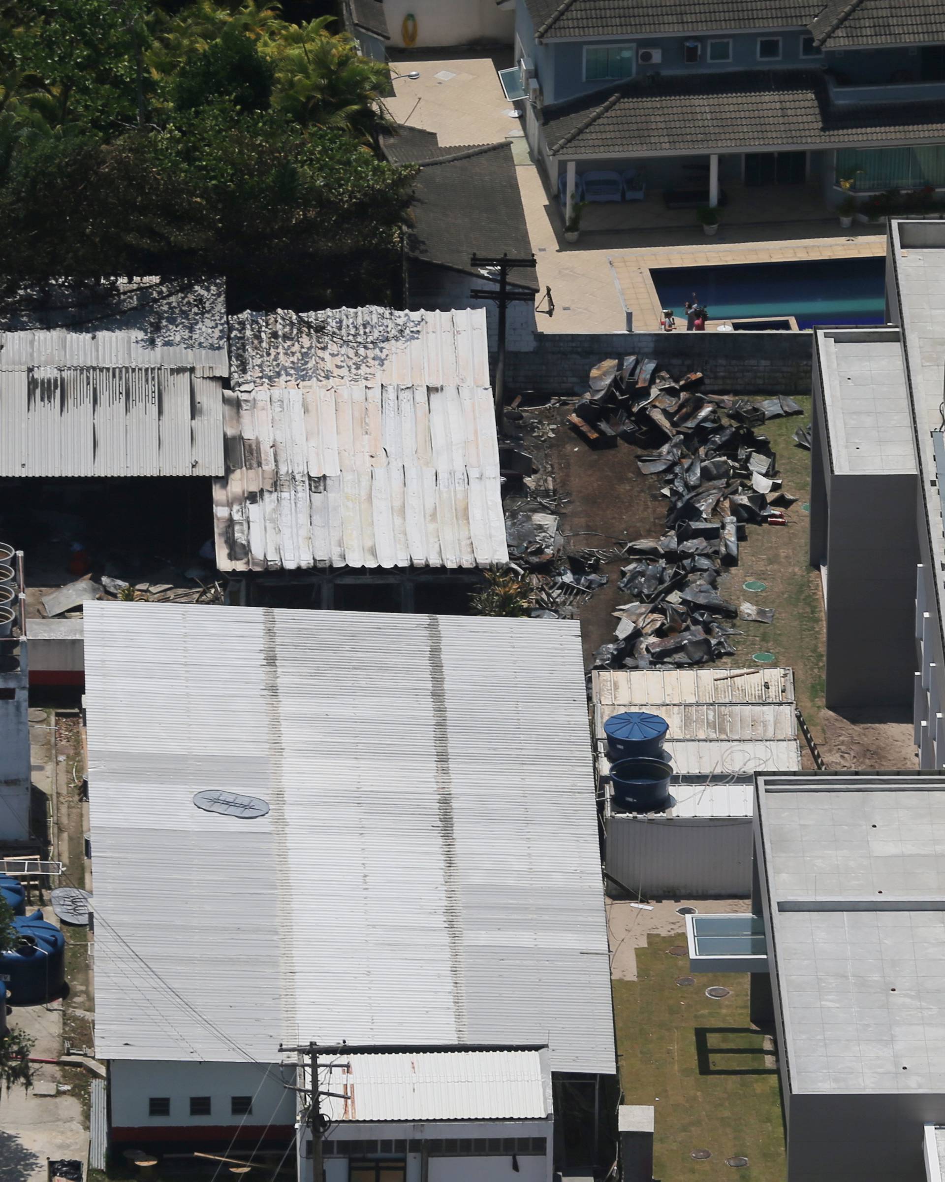 Aerial photo shows damage of the Flamengo soccer club's training center after a deadly fire