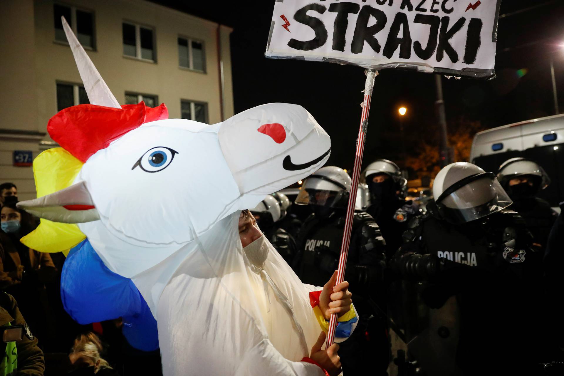 Protest against Poland's Constitutional Tribunal ruling on abortion, in Warsaw