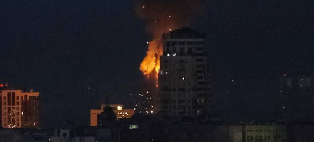 Russian missile and drone strike in Kyiv